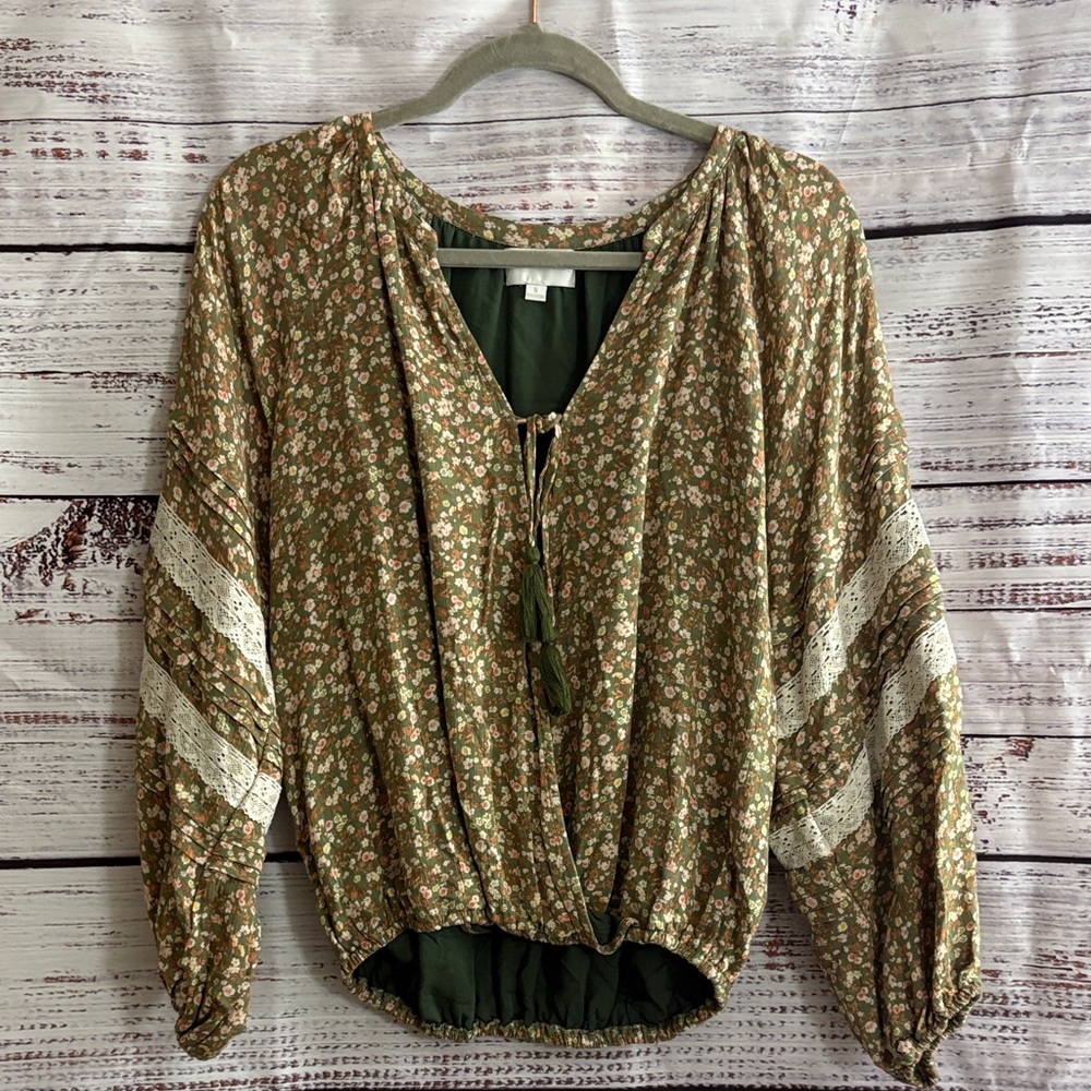 Floral Green Women's Top